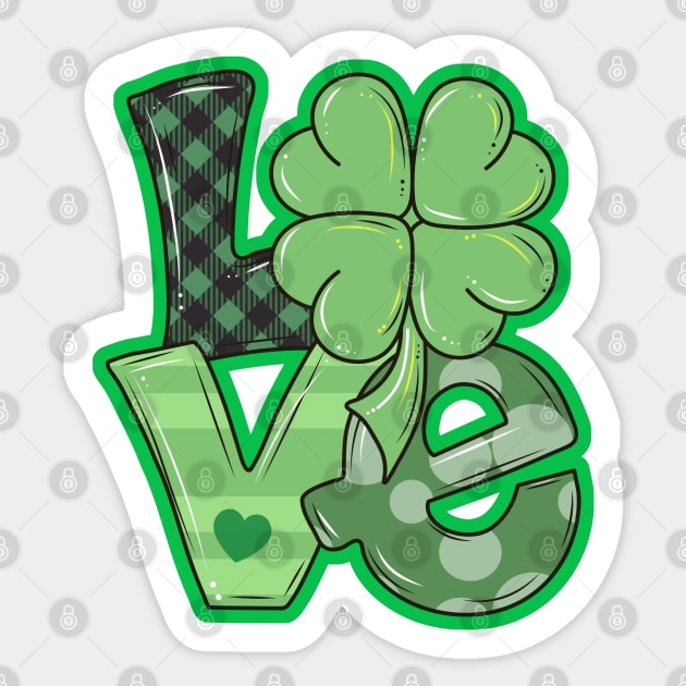 Love St Patricks Day Shamrock Sticker by Illustradise